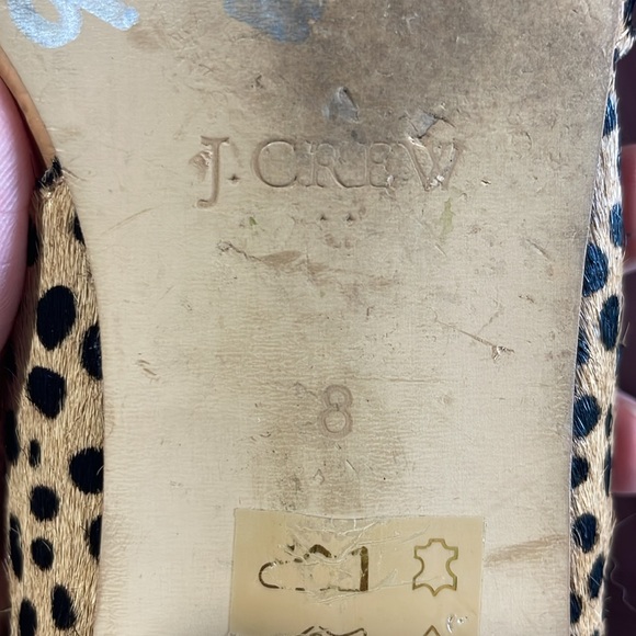 J Crew Factory New Zoe Leopard Calf Hair D'Orsay Flat, Size 8 - Picture 3 of 3